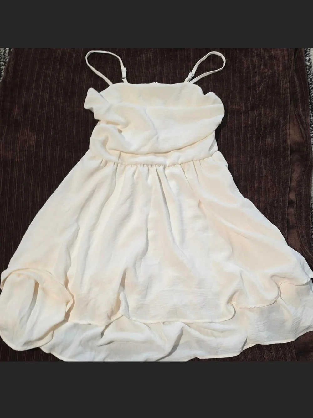 Girls Cream Spaghetti-Strap Layered Dress